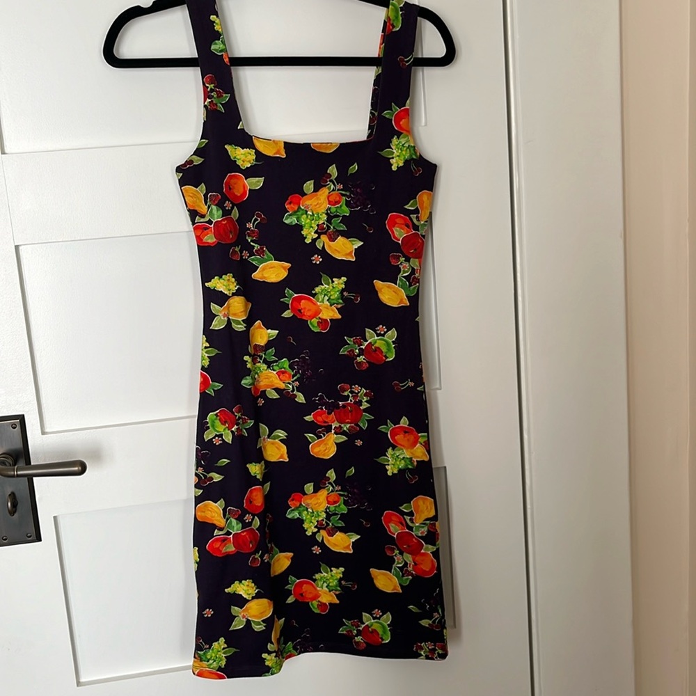 NWOT Rouje fruit mini dress fitted square next 34 XS